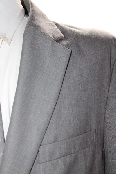 Tasso Elba Mens Two Button Blazer Jacket  Gray Size 42 Long