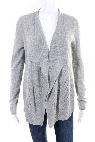 Magaschoni Women's Open Front Long Sleeves Sweater Cardigan Gray Size XS