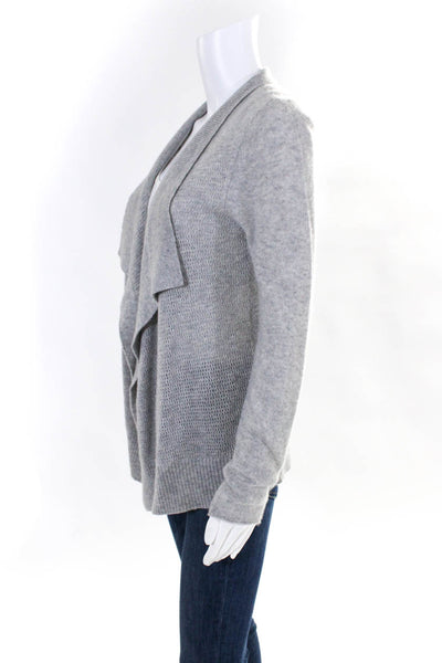 Magaschoni Women's Open Front Long Sleeves Sweater Cardigan Gray Size XS