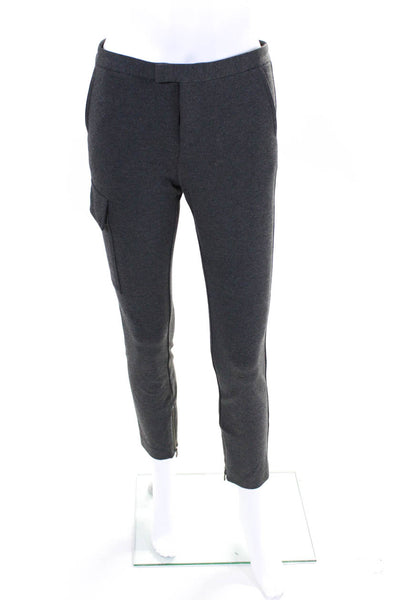 ATM Women's Low Rise Zip Ankle Cargo Knit Pants Gray Size 0