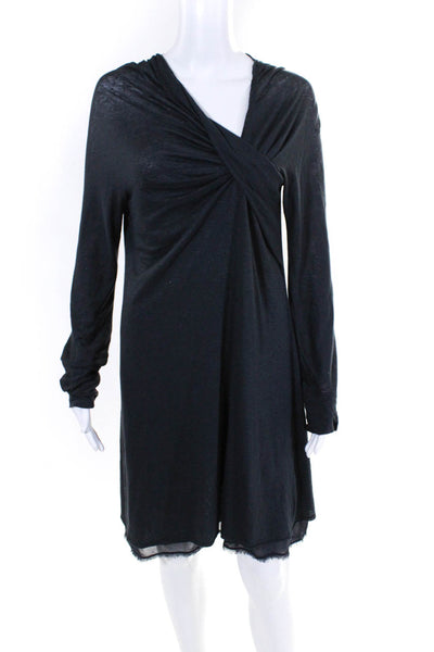 Donna Karan Women's Long Sleeve Knee Length Casual Dress Gray Size M