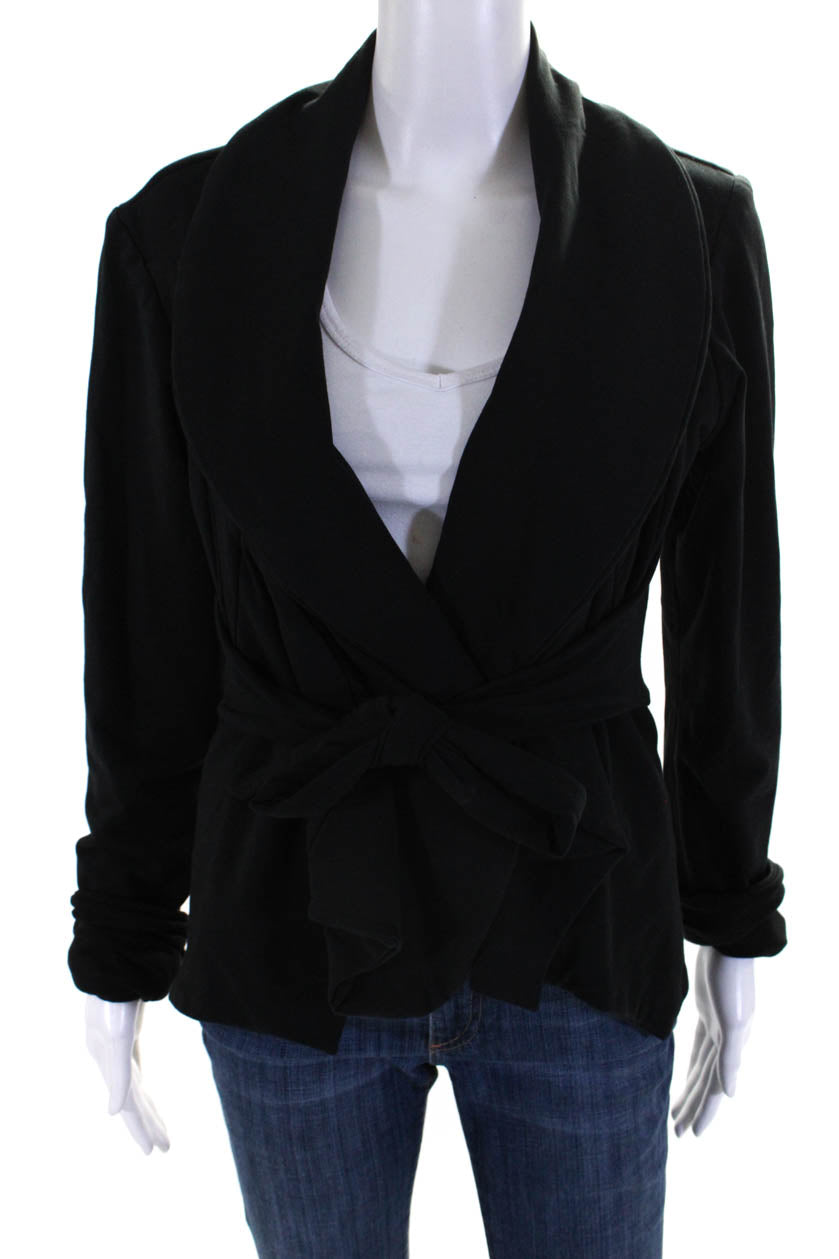 Jarbo Women\'s Cotton Blend Long Sleeve Belted Cardigan Sweater Black S -  Shop Linda\'s Stuff