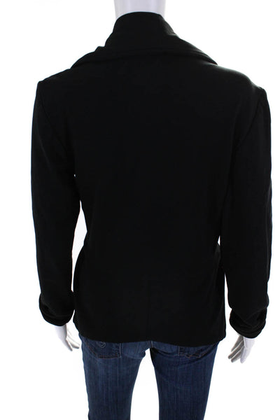 Jarbo Women's Cotton Blend Long Sleeve Belted Cardigan Sweater Black Size L