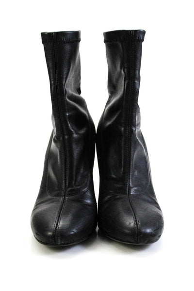 Barneys New York Womens Leather Snakeskin Print Heel Ankle Boots Black Size 36 6