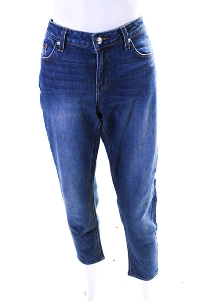 Derek Lam 10 Crosby Womens Mid Rise Patchwork Girlfriend Jeans Blue Size 29
