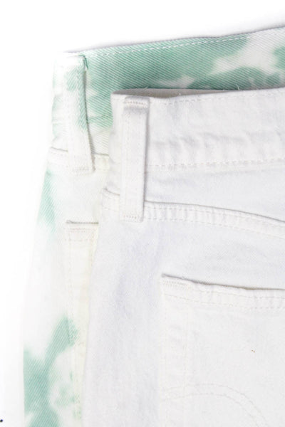 Levis Womens Cotton Tie Dye Buttoned A-Line Skirt Shorts White Size EUR28 Lot 2
