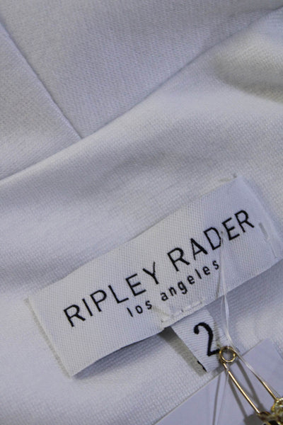 Ripley Rader Women's Collar Long Sleeves Pockets Slit Back Jacket White Size 2