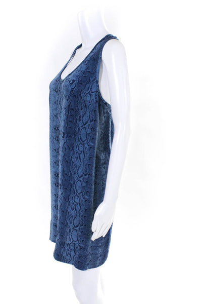 Joie Women's Silk Animal Print Halter Midi Tank Dress Blue Size M