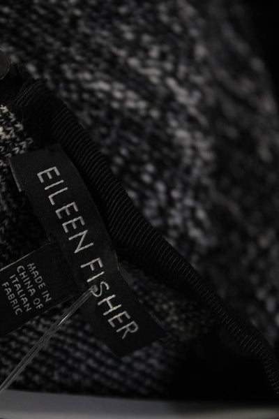 Eileen Fisher Women's Sleeveless Crew Neck Wool Zip Up Pencil Dress Black Size S