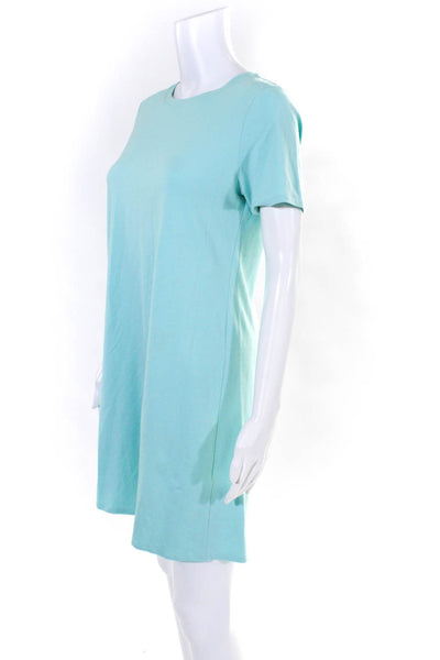 Eileen Fisher Women's Cotton Short Sleeve Crew Neck T-Shirt Dress Green Size S/P