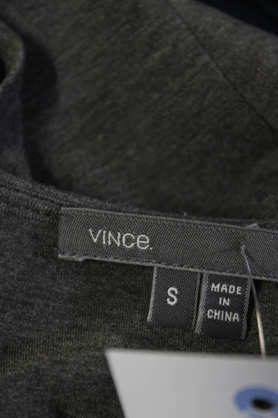 Vince Women's Cotton  V-Neck Oversized Tank Top Blouse Gray S