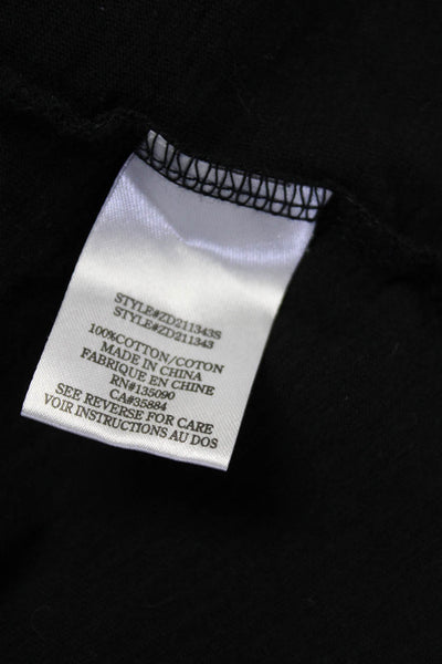 Z Supply Women's Gathered Short Sleeve Casual Shift Dress Black Size S