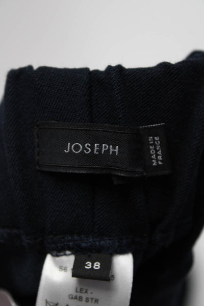 Joseph Womens Mid Rise Pants Navy Blue Cotton Size EUR 38