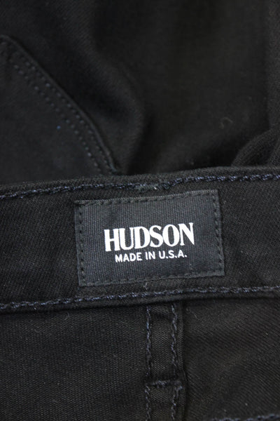 Hudson Womens Fringe Luna Super Skinny Leg Chain Link Jeans Black Size 23