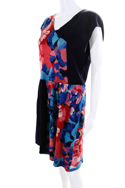 Leifsdottir Women's Sleeveless Knit V-Neck Blouson Dress Multicolor Size L