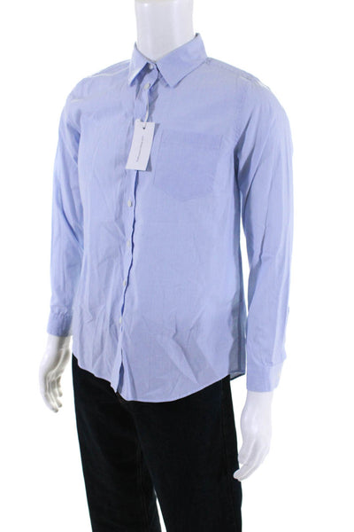 The Blue Shirt Shop Mens Cotton Collared One Pocket Button Up Shirt Blue Size M