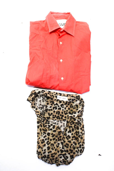 Riley Bella Dahl Womens Orange Long Sleeve Button Down Shirt Size XS S lot 2