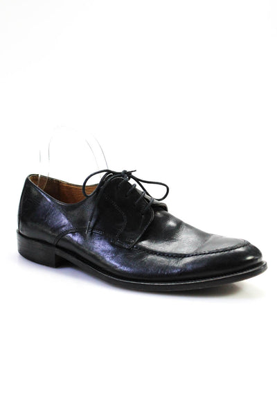 Mercanti Fiorentini Mens Leather Oxford Shoes Black Size 9 Medium