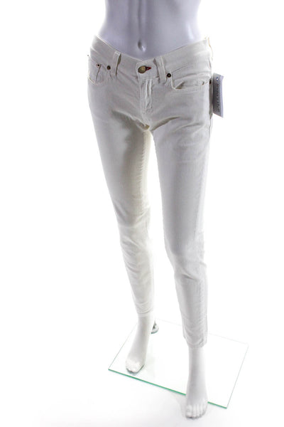 Ralph Lauren Black Label Women's Mid Rise Skinny Jeans White Size 28