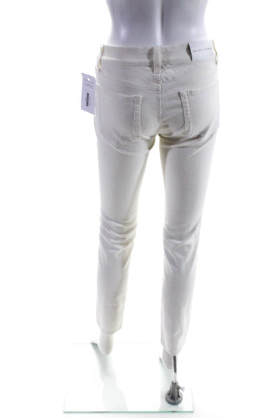 Ralph Lauren Black Label Women's Mid Rise Skinny Jeans White Size 28