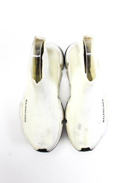 Balenciaga Womens Mesh Knit High Top Speed Sock Sneakers White Size 7US 37EU