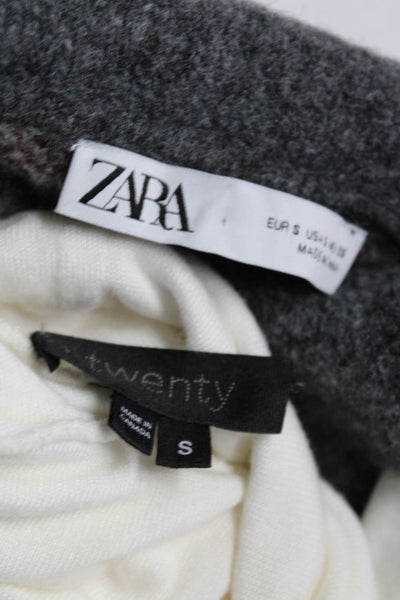 Twenty Women's Cotton Long Sleeve High Neck Sweater White Size S Lot 2