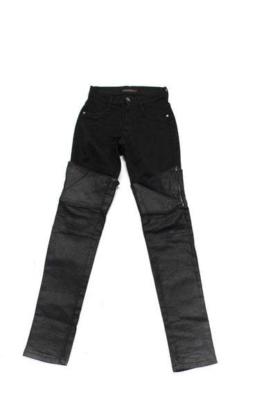 James Jeans Women's Low Rise Leather Trim Jeans Black Size 24 Lot 2