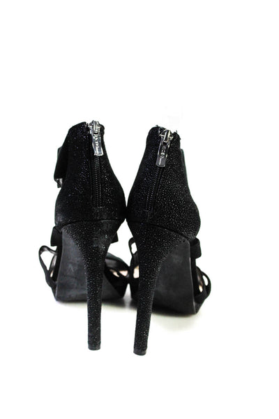 BCBGeneration Women's Open Toe Strappy Stiletto Sandals Black Size 10