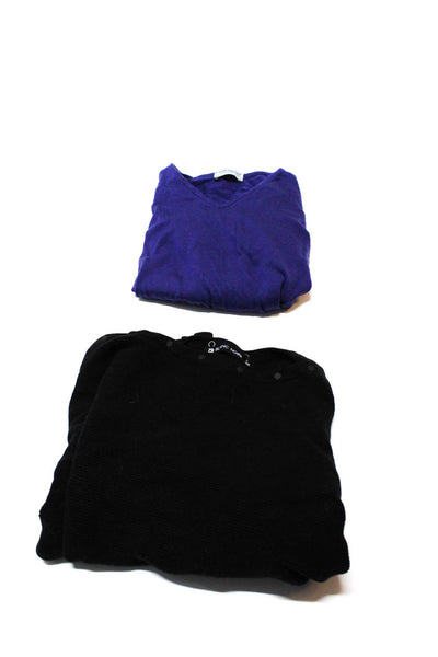 John Smedley Women's V-Neck Long Sleeves Sweater Purple Size L Lot 2