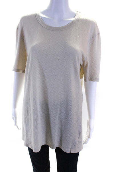 Our Legacy Women's Short Sleeve Crew Neck Ribbed T-Shirt Beige Size M