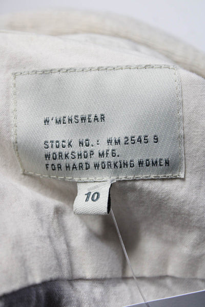 W'menswear Womens Short Sleeve Knit Henley Top Blouse Sweater Beige Size 10