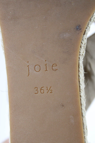 Joie Womens Criss Cross Suede Elastic Slingback Wedge Sandals Brown 36.5 6.5