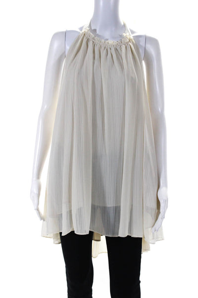 Adeam Womens Halter Parachute Top Beige Size L