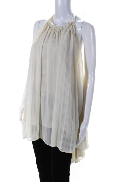 Adeam Womens Halter Parachute Top Beige Size L