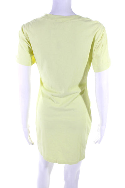 T Alexander Wang Womens Short Sleeved Elastic Short Bodycon Dress Yellow Size S