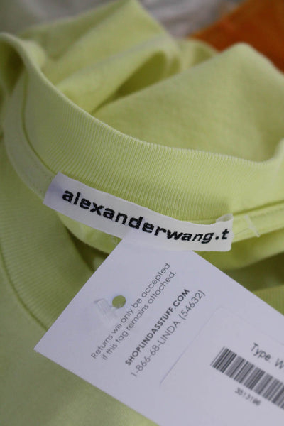 T Alexander Wang Womens Short Sleeved Elastic Short Bodycon Dress Yellow Size S