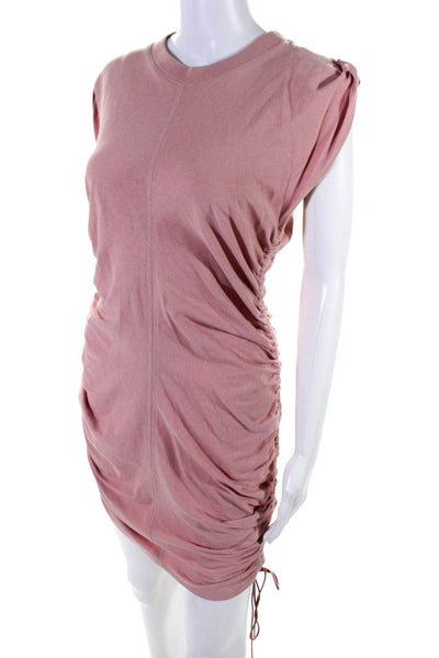 T Alexander Wang Womens Drawsatring Side Bodycon Short Sleeved Dress Pink Size S