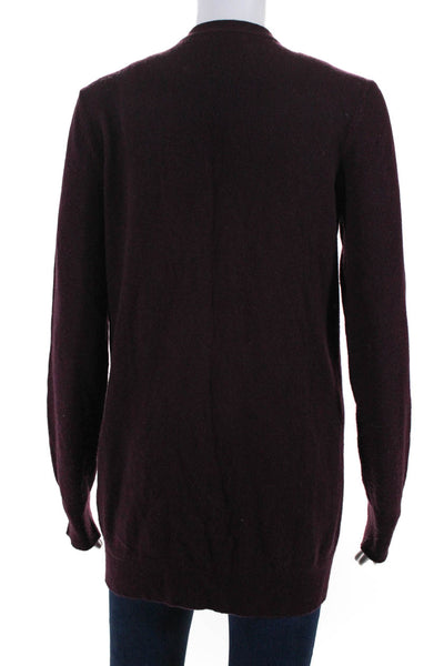 Equipment Femme Womens Wool Button Up Cardigan Sweater Top Burgundy Size M