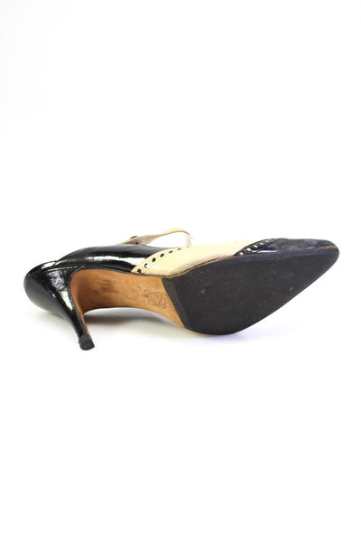 Manolo Blahnik Womens Pointed Toe Slip-On Cone Heels Mule Sandals Black Size 7.5