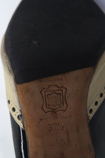 Manolo Blahnik Womens Pointed Toe Slip-On Cone Heels Mule Sandals Black Size 7.5