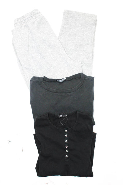 Zara Kids Round Neck Long Sleeve T-Shirt Black Gray Size L Lot 3