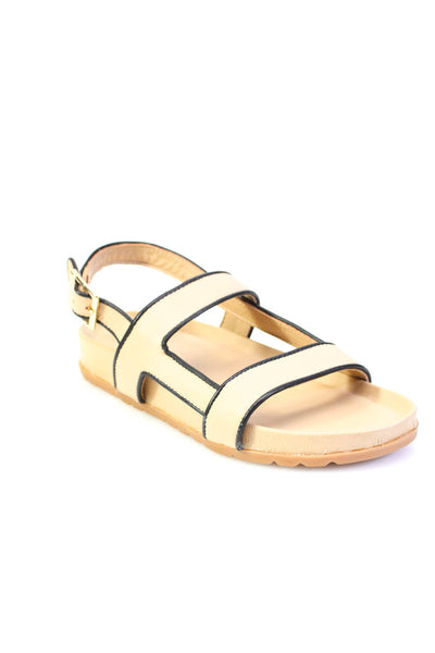 Matisse Women's Leather Strappy Open Toe Dad Sandals Beige Size 8