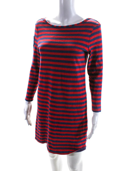 Vineyard Vines Women's Long Sleeve Striped T-Shirt Dress Red Blue Size XXS