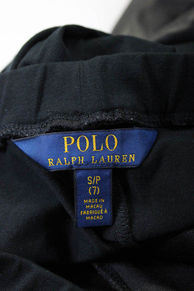 Polo Ralph Lauren Childrens Girls Faux Leather Leggings Black Size 7