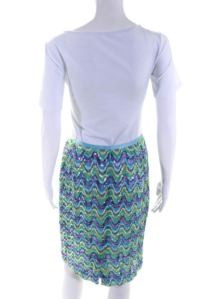 Cynthia Cynthia Steffe Womens Sequined Split Hem Pencil Skirt Multicolor Size 4