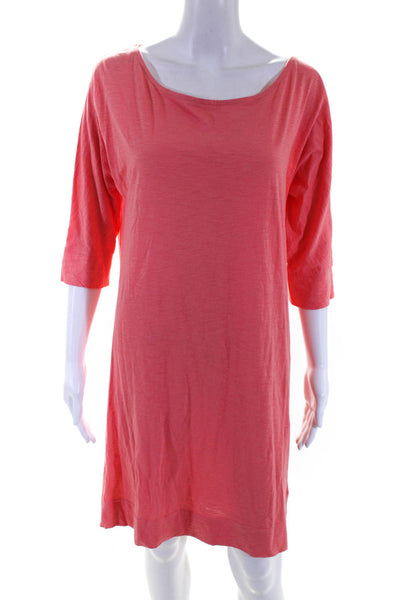 Lily Pulitzer Womens Cotton Round Neck 3/4 Sleeve Midi T-Shirt Dress Pink Size M