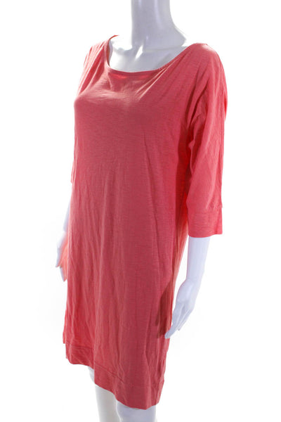 Lily Pulitzer Womens Cotton Round Neck 3/4 Sleeve Midi T-Shirt Dress Pink Size M