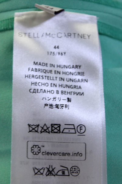 Stella McCartney Womens Zipped Short Sleeve Darted A-Line Dress Green Size EUR44