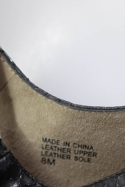 KORS Michael Kors Womens Leather Snakeskin Print Strappy Stilettos Gray Size 8M