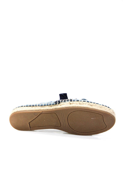 Marc Jacobs Women's Textured Beaded Embellished Espadrille Flats Blue Size 10